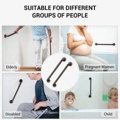 2 Pack 12 Inch Grab Bars for Wall Oil Brown, Safety Shower Grab Bars for Seni