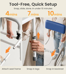Vocic Drop Arm Bedside Commodes for Adults/Seniors/Disabled Users, YR11 LITE | W