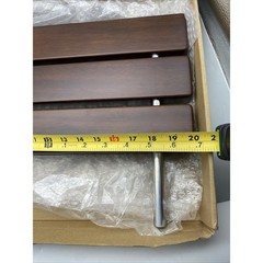 20″ Folding Teak Shower Seat Wall Mounted,Fold Down Seat Chrome/Dark brown *READ
