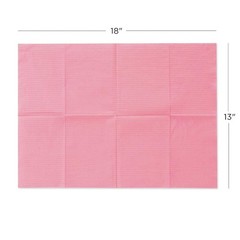 Disposable Pink Bibs 18″ x 13″ | 125 Pack Waterproof Sheets for Clean Procedures