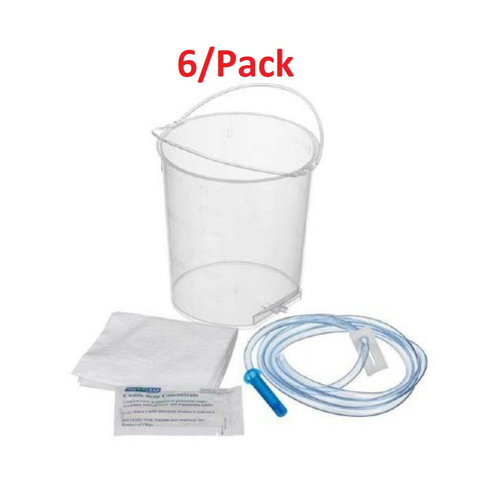 6 Pack, Cleaning Enema Bucket Set With Castile Soap 1500 mL, Gentle-L-Care #2560