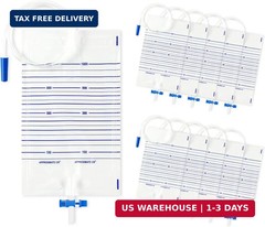 10 Pack Urinary Drainage Bags 1000ML Catheter Bags with Anti-Reflux Valve | Cath