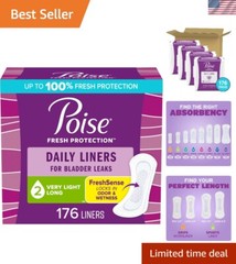 Discreet and Soft Incontinence Liners, 2 Drop Light Absorbency – 4 Packs of 44