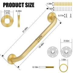 18 Inch Grab Bar for Bathtubs and Showers: Stainless Steel Shower Grab Bar Wa…
