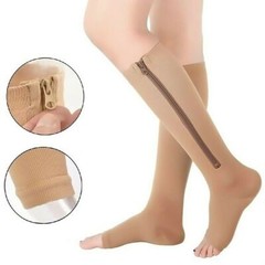 Copper Zipper Compression Socks Support Graduated Stockings Mens Women 20-30mmHg