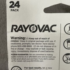 Rayovac Unisex Size 312 Hearing Aid Batteries Brown 24 Pack Zinc Air 1.45V 312CR