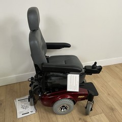 Pronto M51 Sure Step Red Power Wheelchair Joystick Adjustable Footrests