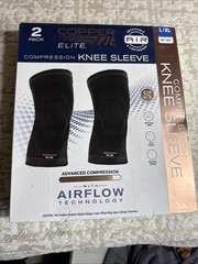 Copper Fit Elite Compression Knee Sleeve 2 Pack L/XL 16-20″ Airflow Tech NEW