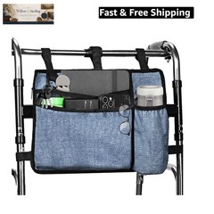 Dark Blue Walker Storage Bag with Cup Holder – Foldable Water Resistant Large…