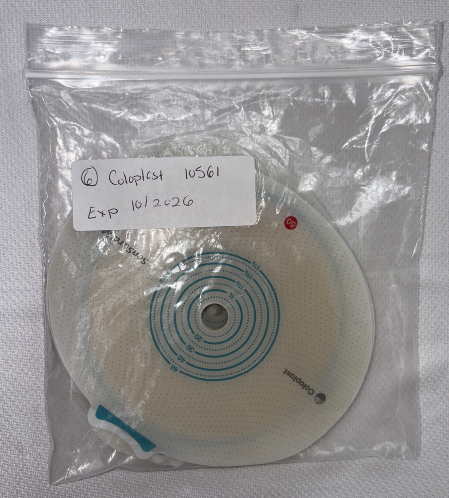 6 Coloplast 10561 SenSura® Mio Ostomy Barriers 3/8″-1 7/8″ Flange Exp 10/2026