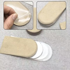 AccEncyc Adjustable Heel Lift Inserts 2 Pack Soft Silicone 1/4 Inch, Beige