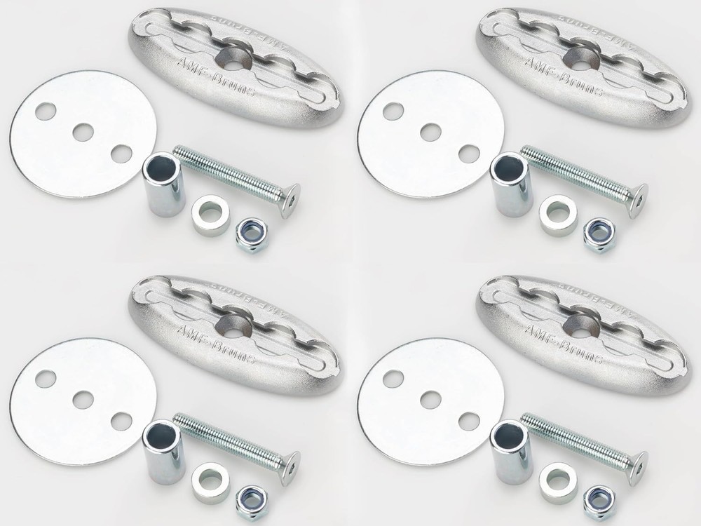 AMF Bruns 200269390 Oval L-Track Floor Pocket Surface Mount M10 Bolt 4-Pack