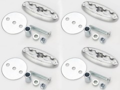 AMF Bruns 200269390 Oval L-Track Floor Pocket Surface Mount M10 Bolt 4-Pack