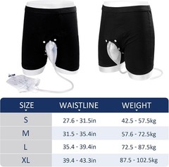 Wearable Urine Bag Male Urinal Bag Incontinence Pants for Men（500ml*2）