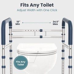 PELEGON Toilet Safety Rails (350 lb) – Adjustable Adjustable, Dark Blue