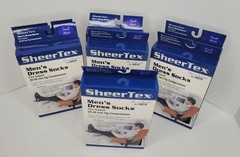 Men’s Compression Dress Socks Small Black, Firm Support 20-30mm Hg Lot Of 7