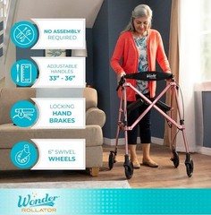Stander Saver Space Saving Rollator Walker Lightweight Foldable Standard Size