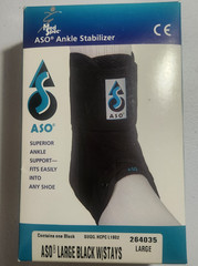 ASO Ankle Stabilizer Brace Large Black w/ Stays Fits Left or Right MPN 264035