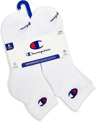 Men’s Cushioned Quarter Socks-Pack – Moisture-Wicking Athletic 6-12 6 White