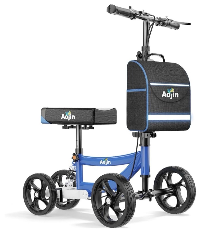 Aojin Knee Scooter for Adults for FootInjuries, 300lbs Capacity
