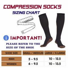 Lot 20-30mmHg Copper Compression Socks Sport Socks Support Recover Men Women US