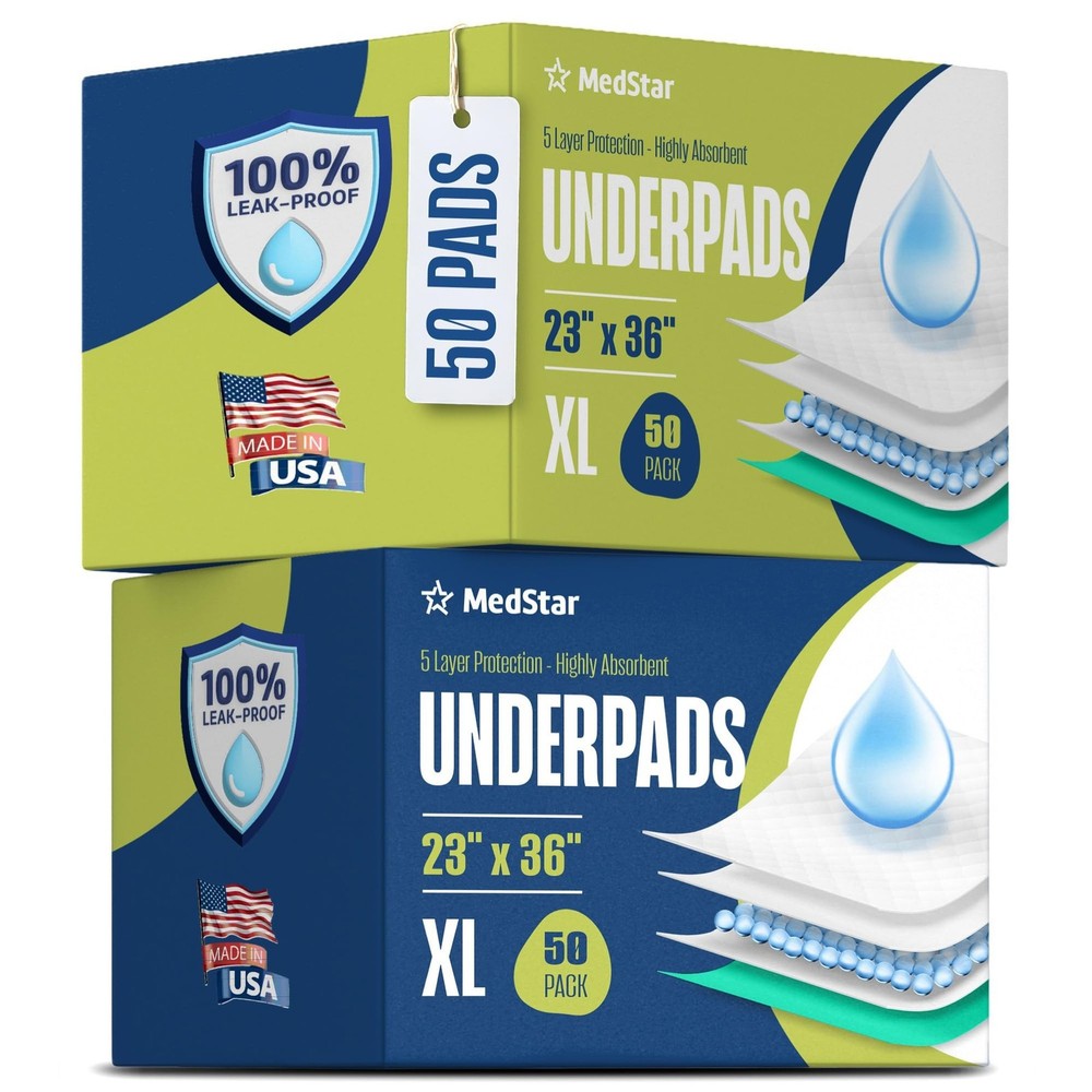 23″x36″ Disposable Underpads for Adults, Kids, Pets, Ultra Absorbent, 50 Count