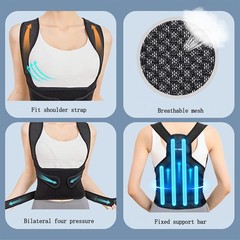 LAOGUATON Posture Corrector Back Support Brace, Adjustable Shoulder L, BLACK
