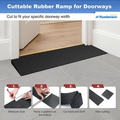 1″ Rise Adjustable Rubber Threshold Ramp for Safe Wheelchair Access – 2500 lbs