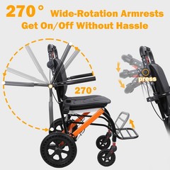 Ultra Lightweight Wheelchair Foldable All Terrain for Adults