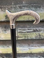 Vintage Brass Derby Head Handle Antique Victorian Wooden Walking Stick Cane Gift