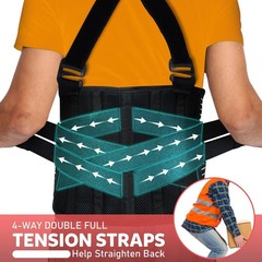 Plus Size 2XL/3XL Back Brace with Removable Suspenders, Posture Corrector for He