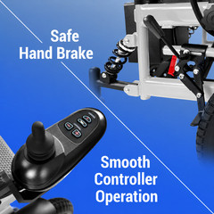 Lightweight Foldable Electric Wheelchair for Adults, Motorized Power Wheelchair