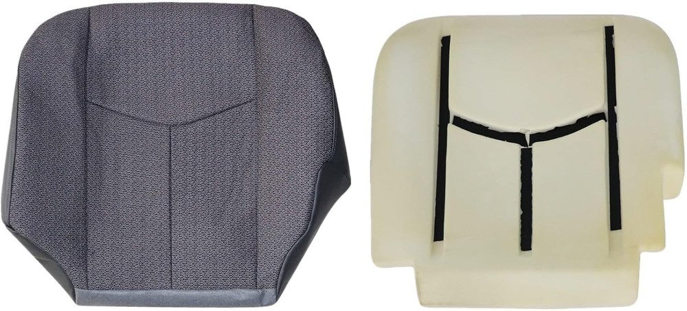 Front Driver Side Bottom Replacement Seat Cover Cloth Dark Gray and Bottom Foam