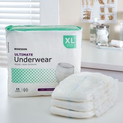 McKesson Adult Disposable Cloth Underwear Maximum Absorbency – Size XL 56 Count