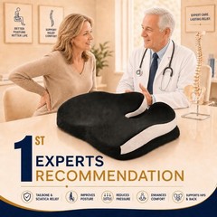 Memory Foam Seat Cushion for Office Chair & Wheelchair – Tailbone Pain Relief, B