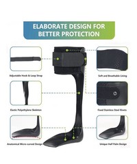 Komzer AFO Drop Foot Brace Orthosis L-Right Adjustable Polyethylene Black