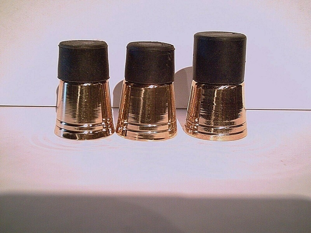 WALKING STICK CANE TIPS POLISHED BRASS WITH RUBBER BOTTOM 10 SIZES TO PICK FROM