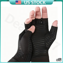 1 Pair Copper Arthritis Compression Gloves Hand Support Pain Relief Joint Self