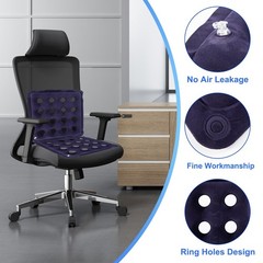 2-Pack Waffle Inflatable Seat Cushions with Pump, 18 Inch Beige Purple&beige