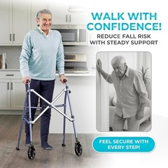Space Saver Walker, Lightweight Folding Rolling Mobility Aid for Seniors & Ad…