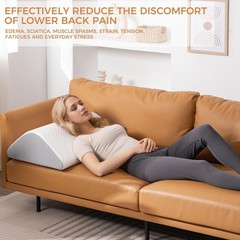 Knee Wedge Pillow for Back Pain Relief & Post Surgery, 8" Leg Elevation