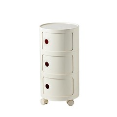 Supsoftlife Round Nightstand Storage Modern Style Side Table Small Cupboard