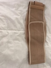 POXXU Adjustable Back Brace Belt, One Size, Beige, Compression & Stabilization