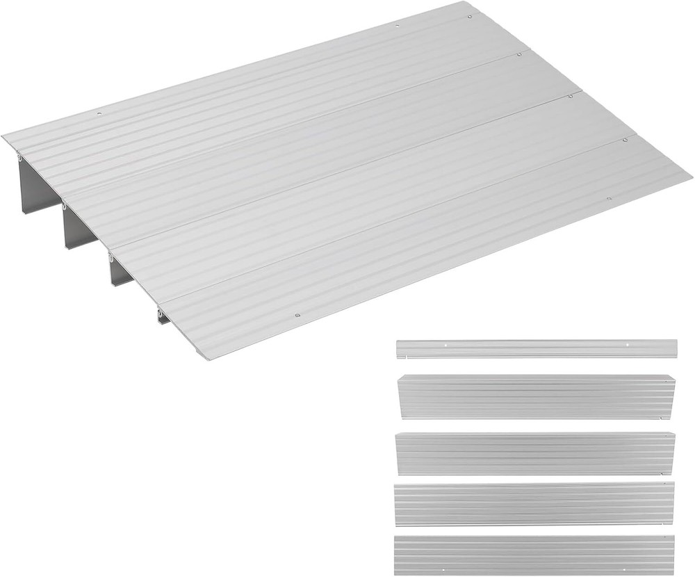 Adjustable Threshold Ramp 1″/2″/3″/4″/5″ Rise Aluminum Door Ramp for Wheelchair