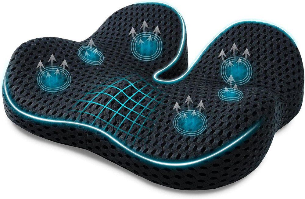 Ergonomic Memory Foam Seat Cushion Hemorrhoid Pillow for Hip Sciatica and Tailbo