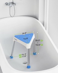 Space-Saving Triangular Shower Chair for Inside Shower with EVA Pad, 400 lbs …