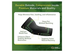 John Deere Compression Elbow Sleeve, Black/Green, S/M