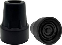 Cane Tips – Skid-resistant Rubber – Metal Reinforced – 3/4 Inch (Pack of 2
