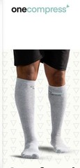 ONE COMPRESS Bamboo Compression Knee Socks Pair With Grips-Gray- Sz XS- S-NWT