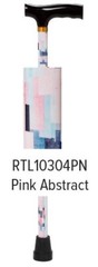 Ladies Modern Pink Abstract Print Unisex Adjustable Folding Shaft Walking Cane